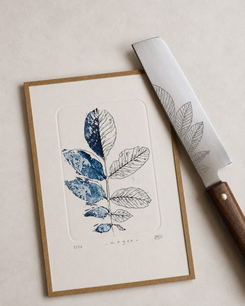 gravure et couteaux par Mélanie Vialaneix et Marc Saderi